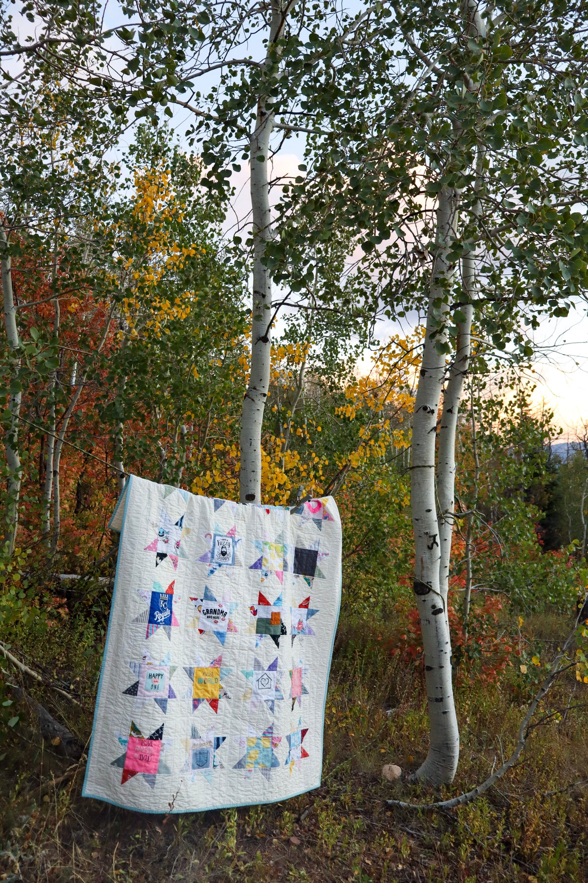 Original Sawtooth Star Memory Quilt