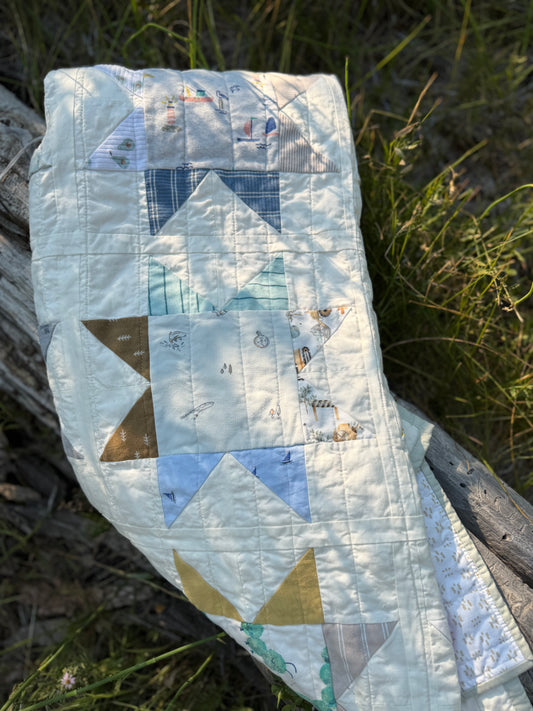 Original Sawtooth Star Memory Quilt